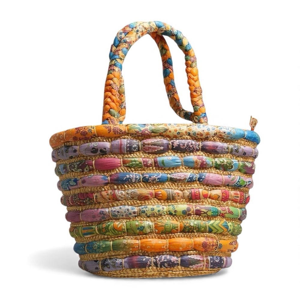 Cappelli Straworld Boho Woven Straw Tote Beach Bag Resort Vacation Holiday Ready
